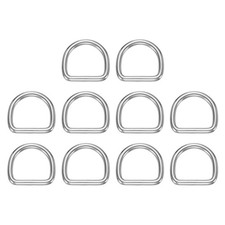 10pcs Metal D Ring 1" - 304 Stainless Steel 4mm Thick D Buckles