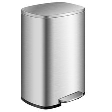 13.2 Gallon Trash Garbage Can Stainless Steel Airtight Soft Close Bin W/ Bucket