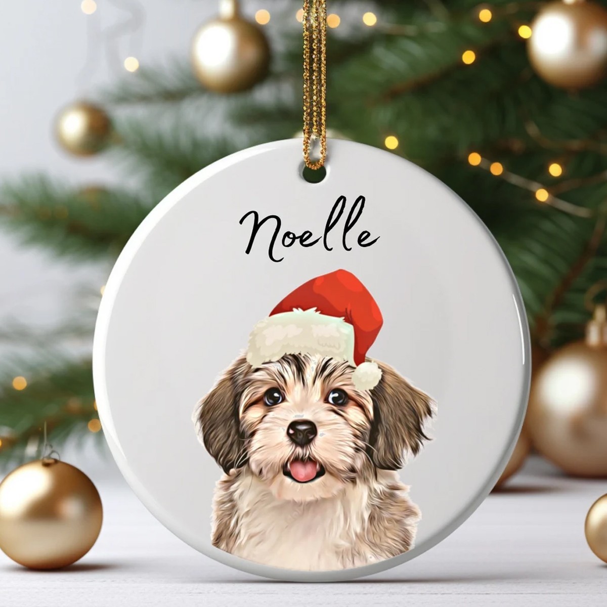 Personalized Pet Photo Christmas Ornament - Custom Dog Ornament, Ceramic Gift