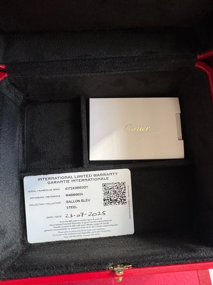 Reloj Cartier Ballon Azul Bisel Diamante 36mm Mediano CAJA/PAPELES Foto 3 de 4