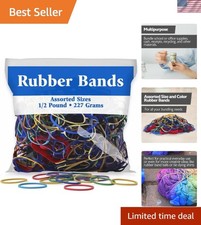 BAZIC Assorted Dimensions 227g/0.5 lbs. Rubber Bands, Multi Color