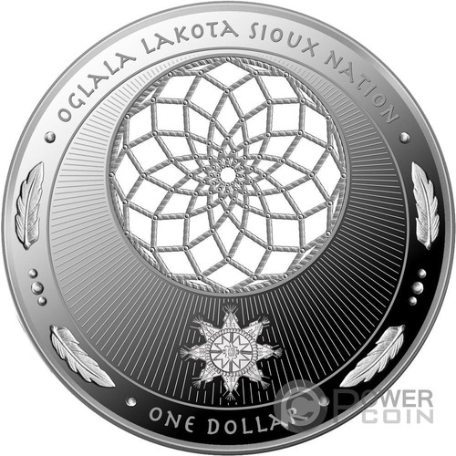 DREAMCATCHER Cut-Out Native Dollars 1 Oz Moneta Argento 1$ Sioux Nation 2026 - Imagen 2 de 3