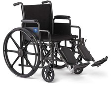 Medline Comfortable Folding Wheelchair with Swing-Back, Desk-Length Arms