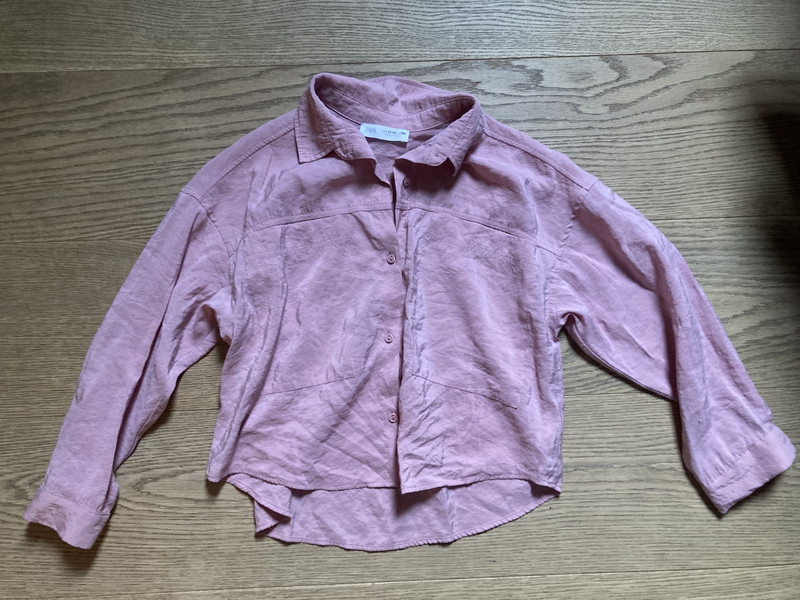 Zara Girls button down shirt size 11-12 color pink 