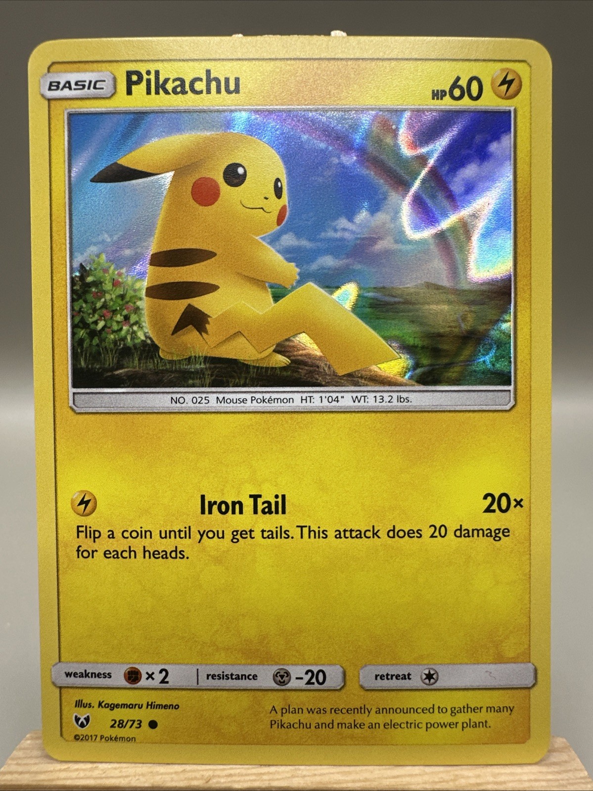 Pikachu - 28/73 - Holo Promo Rare Shining Legends Set - Pokemon Card