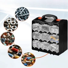 ValueMax Small Parts Organizer Box 18 Removable Bins for Nuts Bolts and Hardware
