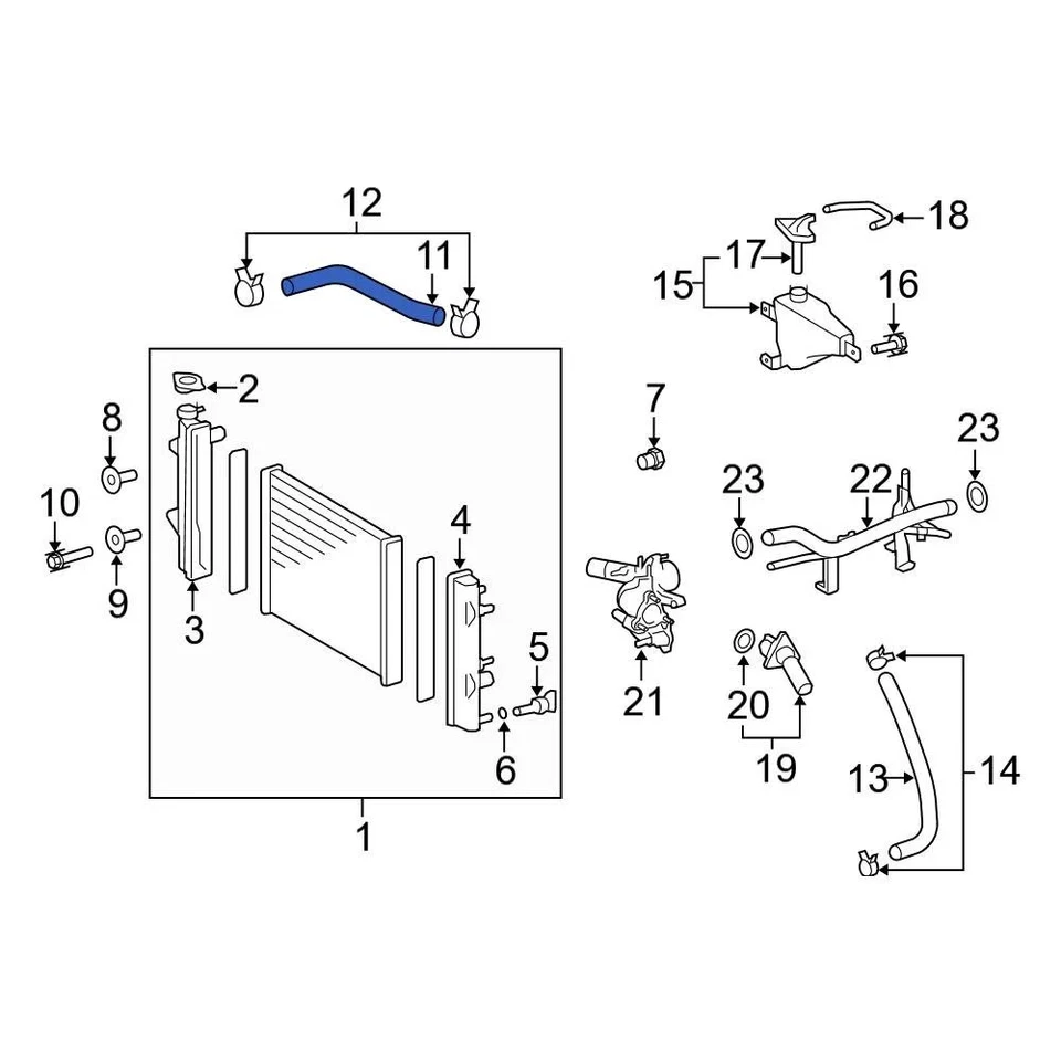 For Toyota 4Runner 2003-2009 Toyota 1657131130 Upper Radiator Coolant Hose - Imagem 2 de 2