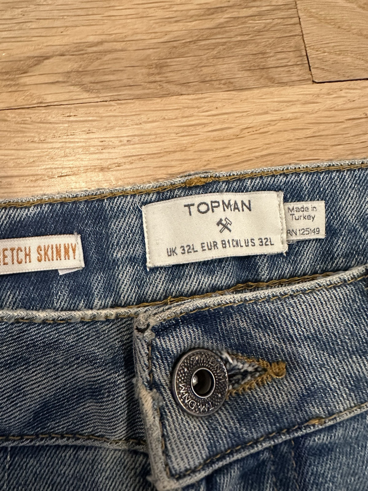 Topman Jeans Rockstar Distressed Slim Fit 32 X 32 Vintage Rare image 2