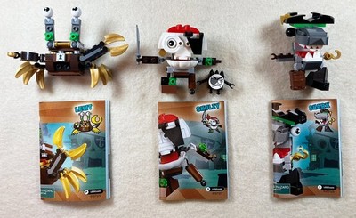 Lego Mixels Series 8 Set: Lewt, Skulzy, Sharx, Excellent Condition