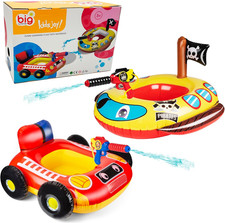 2 Pack Inflatable Kids Pool Floats with Water Gun, Pool Toys for Kids Ages 4-8,