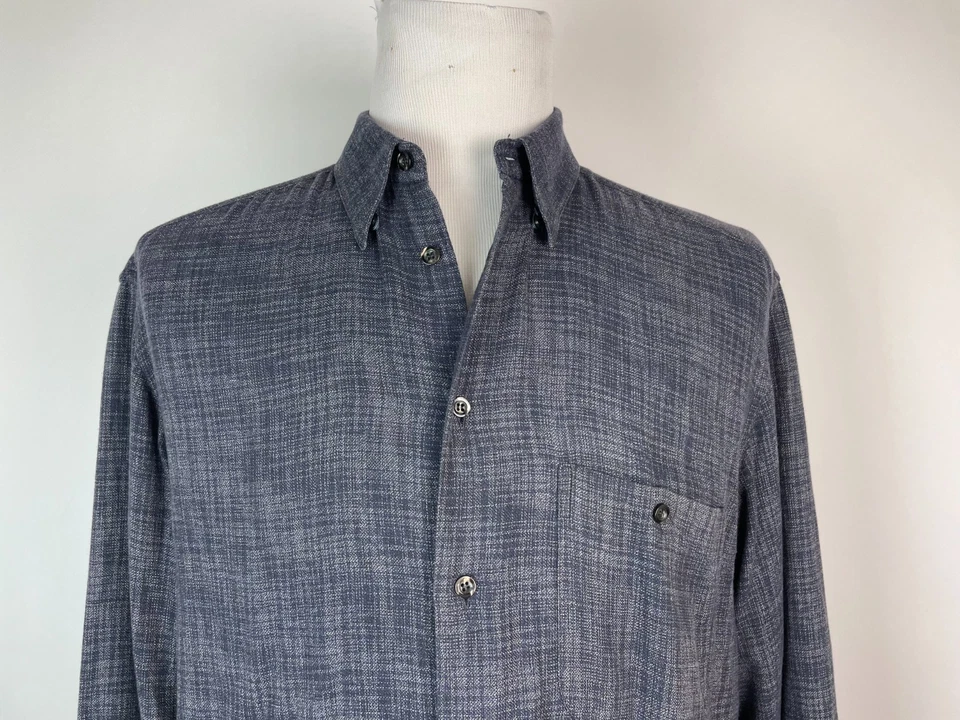 Zanella Shirt Men's Blue Soft Long Sleeve Shirt Made in Italy Large - Image 2 of 4