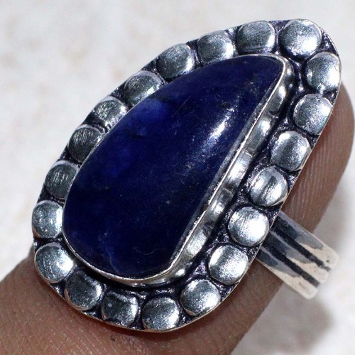 Sodalite 925 Silver Plated Gemstone Handmade Ring US 8 Valentine Gifts JW