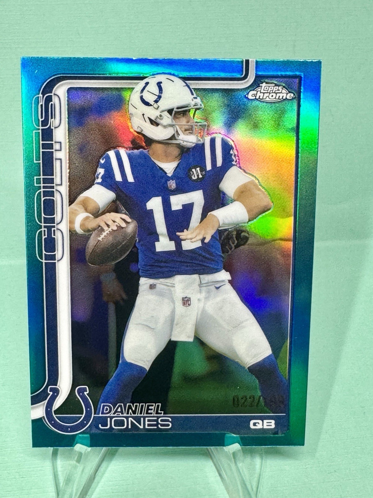 2025 Topps Chrome - Daniel Jones #132 Aqua Refractor  /299 Indianapolis Colts