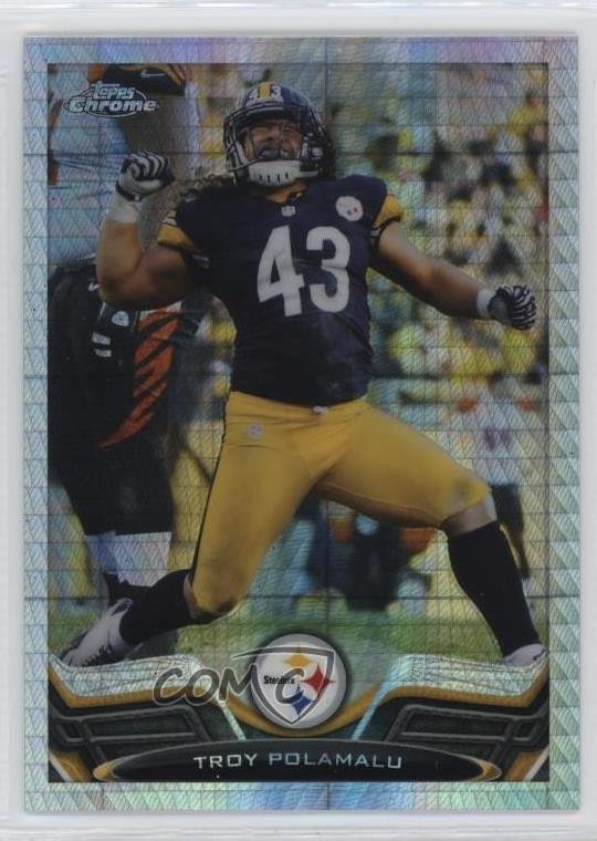 2013 Topps Chrome Prism Refractor 31/260 Troy Polamalu #123 HOF 1by