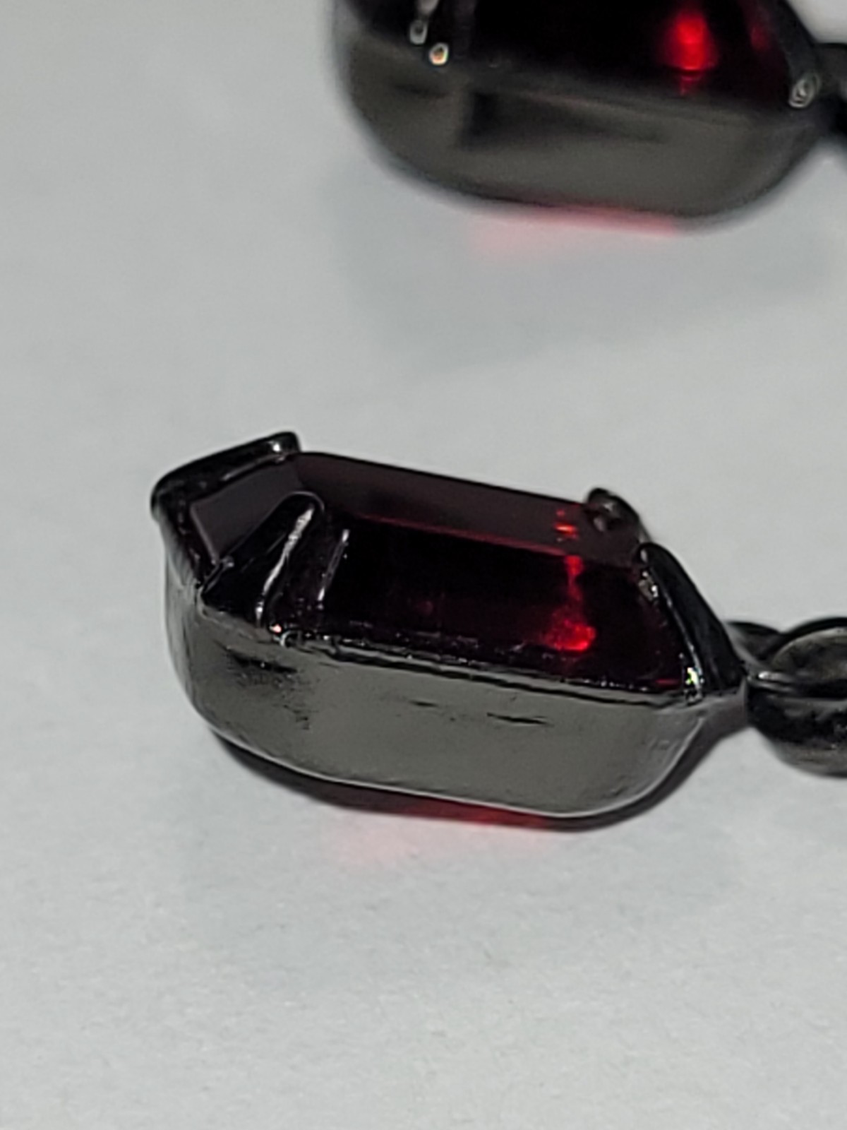 Vintage Style Ruby Red Rectangle Crystal Dangle F… - image 10