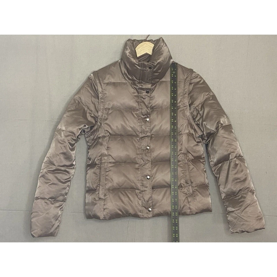 Express Taupe Mujeres Ropa de Calle Acogedor Convertible Plumón Chaqueta Chaleco Talla M Foto 3 de 4