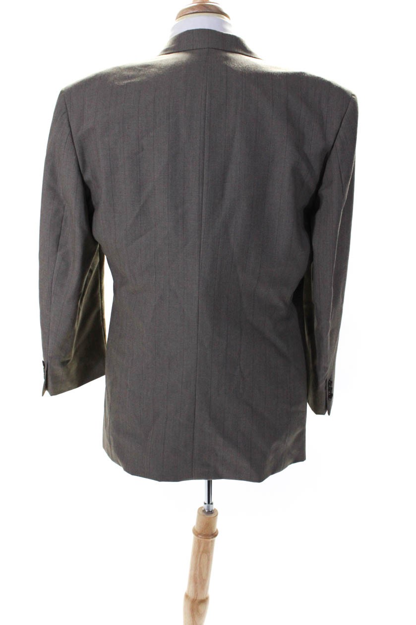 Giacca tuta uomo Yves Saint Laurent lana gessato due bottoni beige taglia 42R