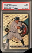 2023 Topps Finest Oswaldo Cabrera SuperFractor 1/1 RC Yankees PSA 8 MLB #41