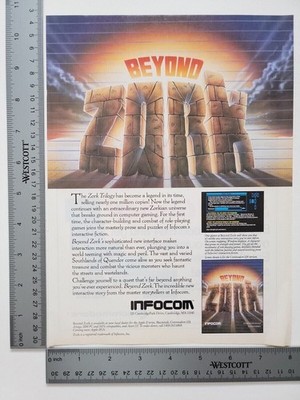 Beyond Zork Infocome Vintage Computer Game Commodore Pc Print Advertisement