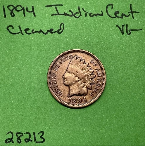 1894 Indian Head Cent / Penny 1c VG Very Good Cleaned
