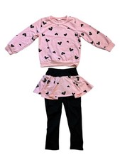 Valentines Day Outfit, Girls Size 7, Tutu Pants, Pink And Black With Hearts
