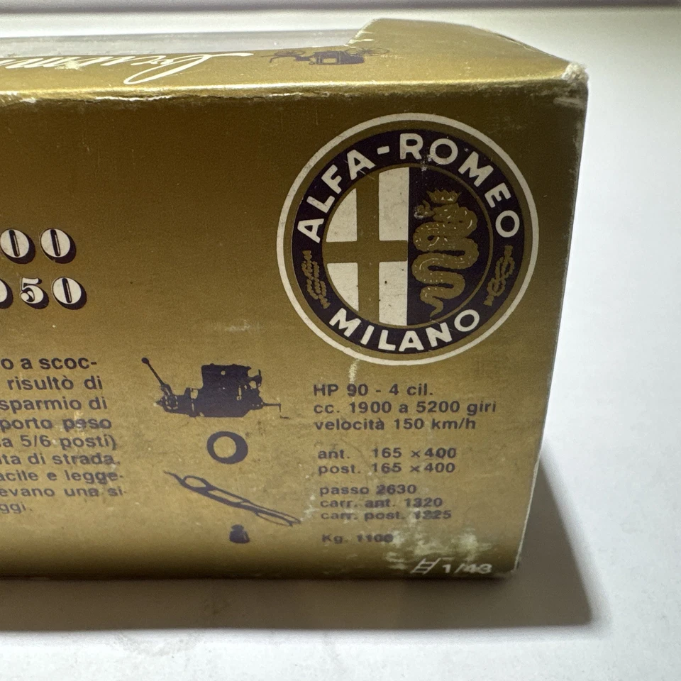 Brumm 1: 43 阿尔法罗密欧 1900 惠普 90 1950 棕色压铸模型汽车带盒意大利 — 第 4/4 张图片