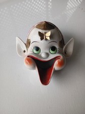 Vintage Japanese Pixie Elf Head w/ Gold Butte...