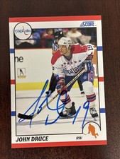 1990-91 Score #246 John Druce AUTO Washington Capitals AUTOGRAPH Signed