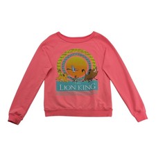 Disney The Lion King Pink Crewneck Sweatshirt Simba Timon Pumbaa Kids Size M 7-9