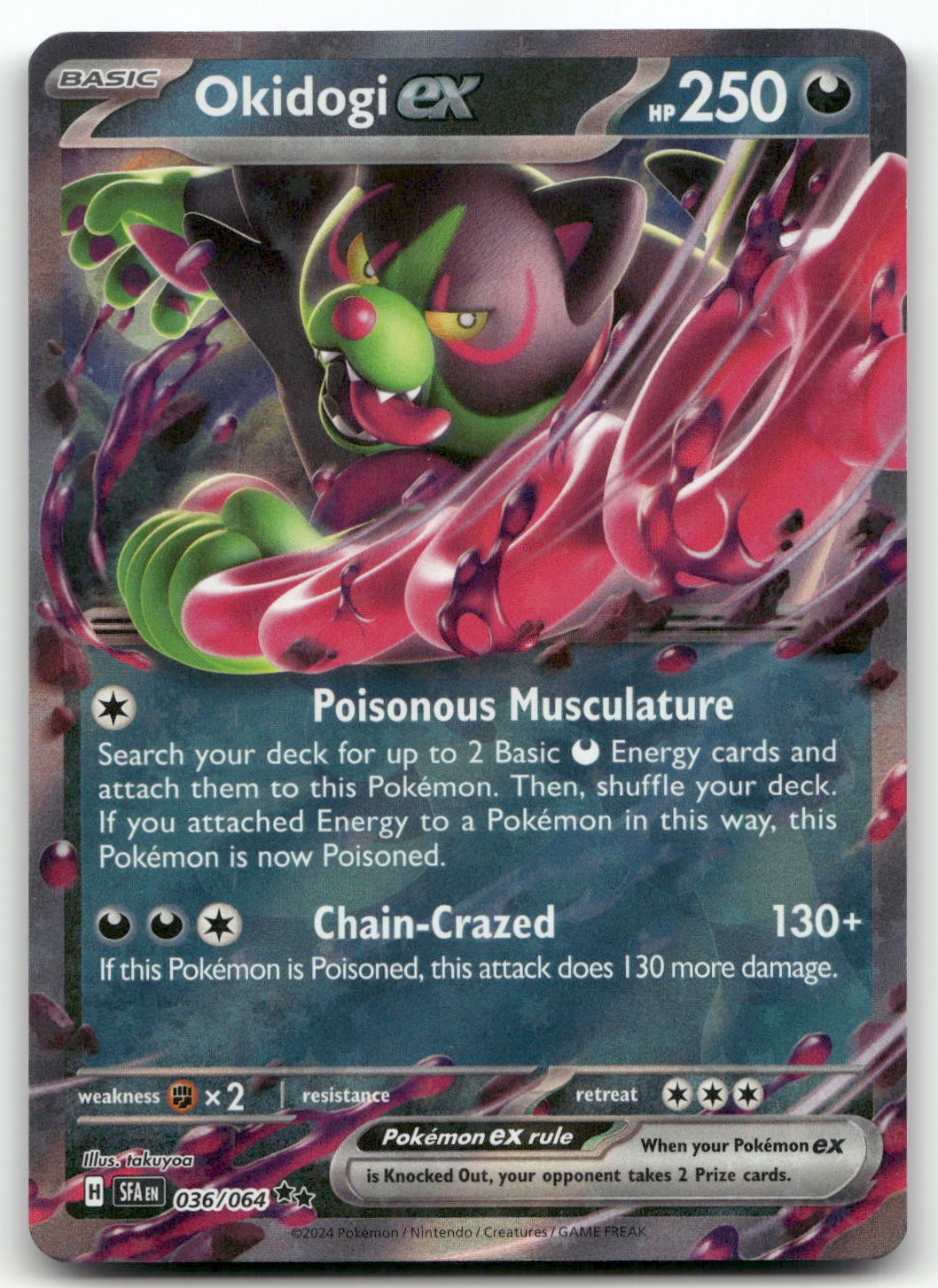 Okidogi ex - 036/064 #36/64 (Holo) (NM) SV: Shrouded Fable SFA Pokemon