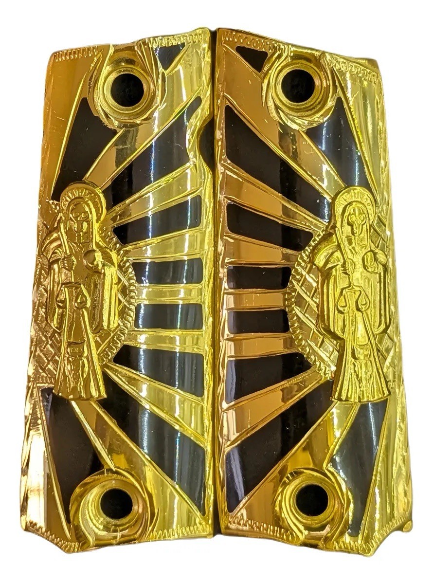 Cachas Colt 1911 38 & 45 Super LUXURY Gold Santa Muerte Grip MADE