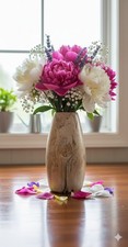 Hand Turned Spalted Wood Hollow Form Vessel Rustic Natural Void Vase