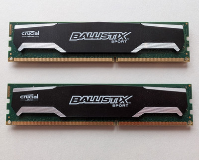 Crucial Ballistix Sport 8GB (2x4GB) DDR3 1600MHz PC3-12800 Desktop RAM - TESTED