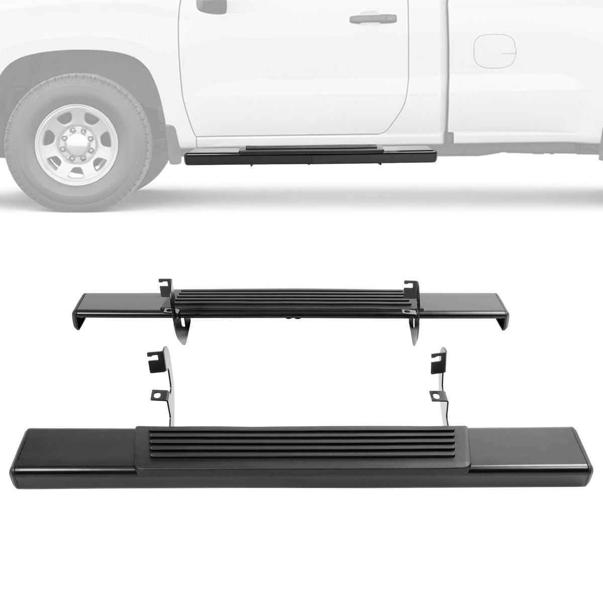 For 19-25 Chevy Silverado GMC Sierra Regular Cab Black Side Step
