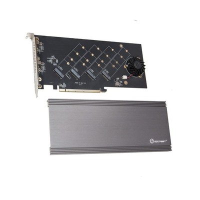 Quad M.2 NVMe PCIe 4.0 x4 PCIe x16 Expansion Card NVMe M.2 up to 256Gbps for ...