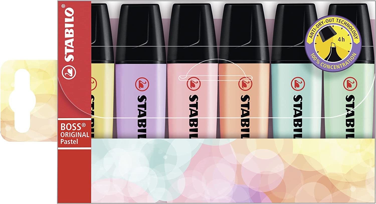 Stabilo Boss Original Highlighter Pastel Colours x 6 + Extra Lilac Haze
