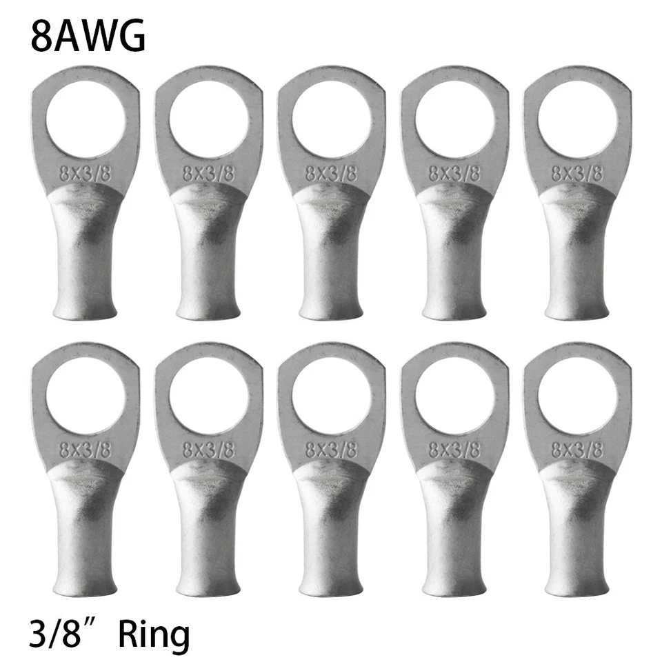 Cable de soldadura de alambre de batería de grado marino terminal de anillo terminales de cobre estañado de 5-20 piezas Foto 2 de 4