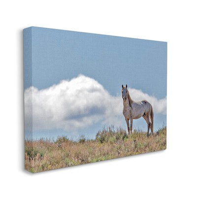Wild Horse Standing Strong Along Daytime Cloudy Sky, Designed by Larry McFerr...
