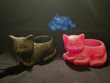 kitten Candle , Small Plant Holder, Decorative Cat Lovers Organizer Container .