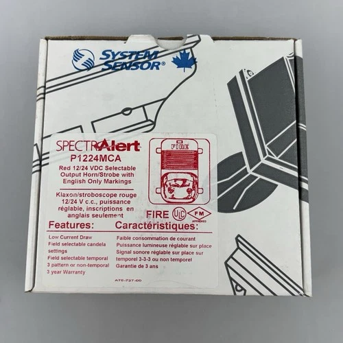 NEW System Sensor P1224MCW SPECTR Alert Wall Horn Strobe White Fire Alarm