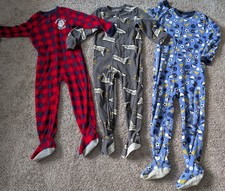 Boys Size 5 One-Piece Pajamas 3 Pair