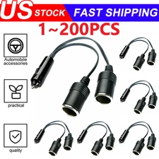 Dual Car Cigarette Lighter Splitter Charger Power Socket Adapter 12v Outlet Lot