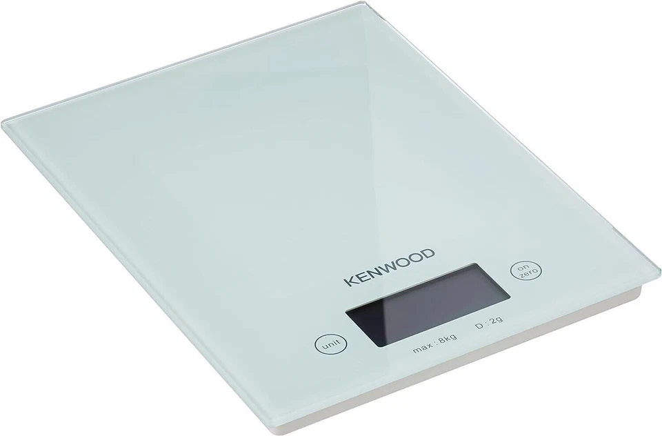 Balance électronique de cuisine Kenwood DS401.W avec plateau en verre blanc, - Photo 1/4
