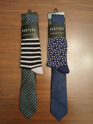 Bergamo New York Handmade Tie and Socks Combo Pack NWT