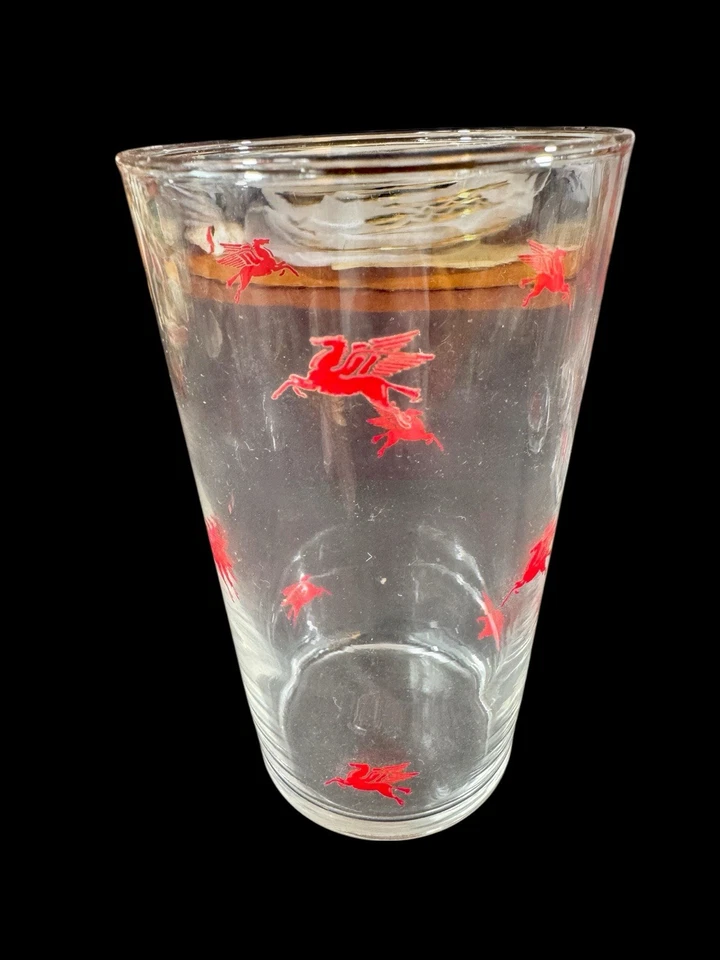 "Vaso de beber Mobil Oil Pegasus vintage años 60 - juego de 6 - 5""" Foto 3 de 4