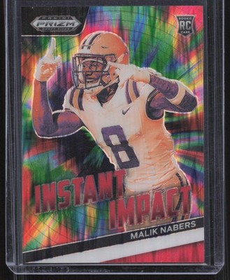2024 Panini Prizm Draft Picks #II-MN Malik Nabers Instant Impact Red Flash #/49