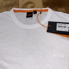 BOSS Men's White Cotton Jersey Logo Short Sleeve T-Shirt Crew Neck Size XL
