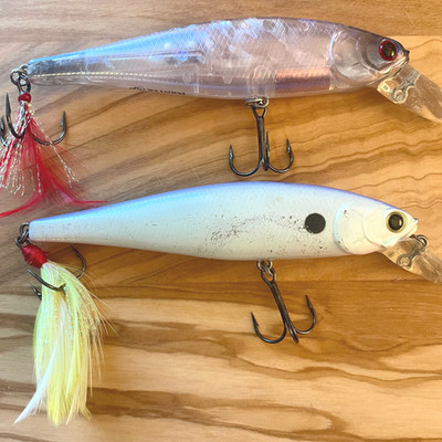 Lucky Craft Pointer 100SP Jerkbait Lot of 2 Bass Fishing Lures 4'' Freshwater