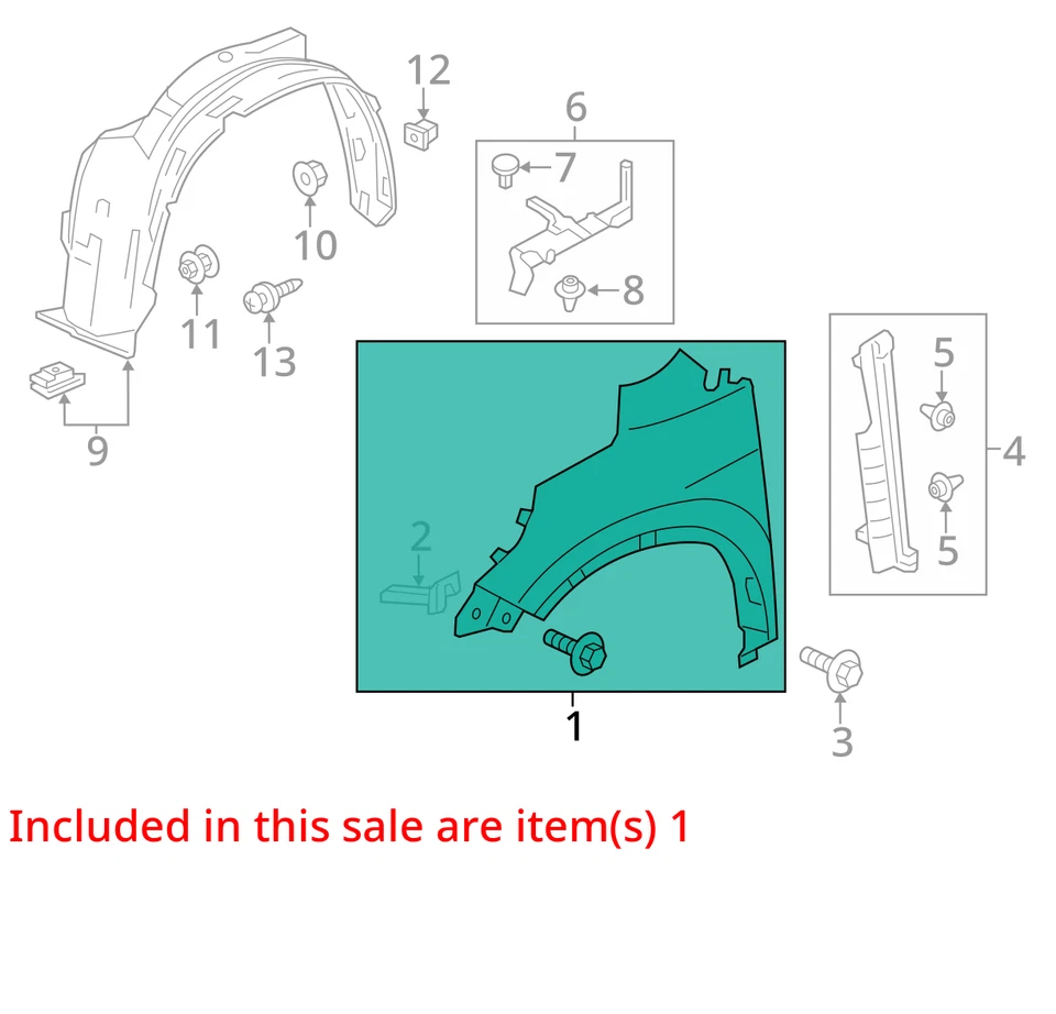 Guardabarros derecho HONDA CRV 12 13 14 15 16 Foto 3 de 4