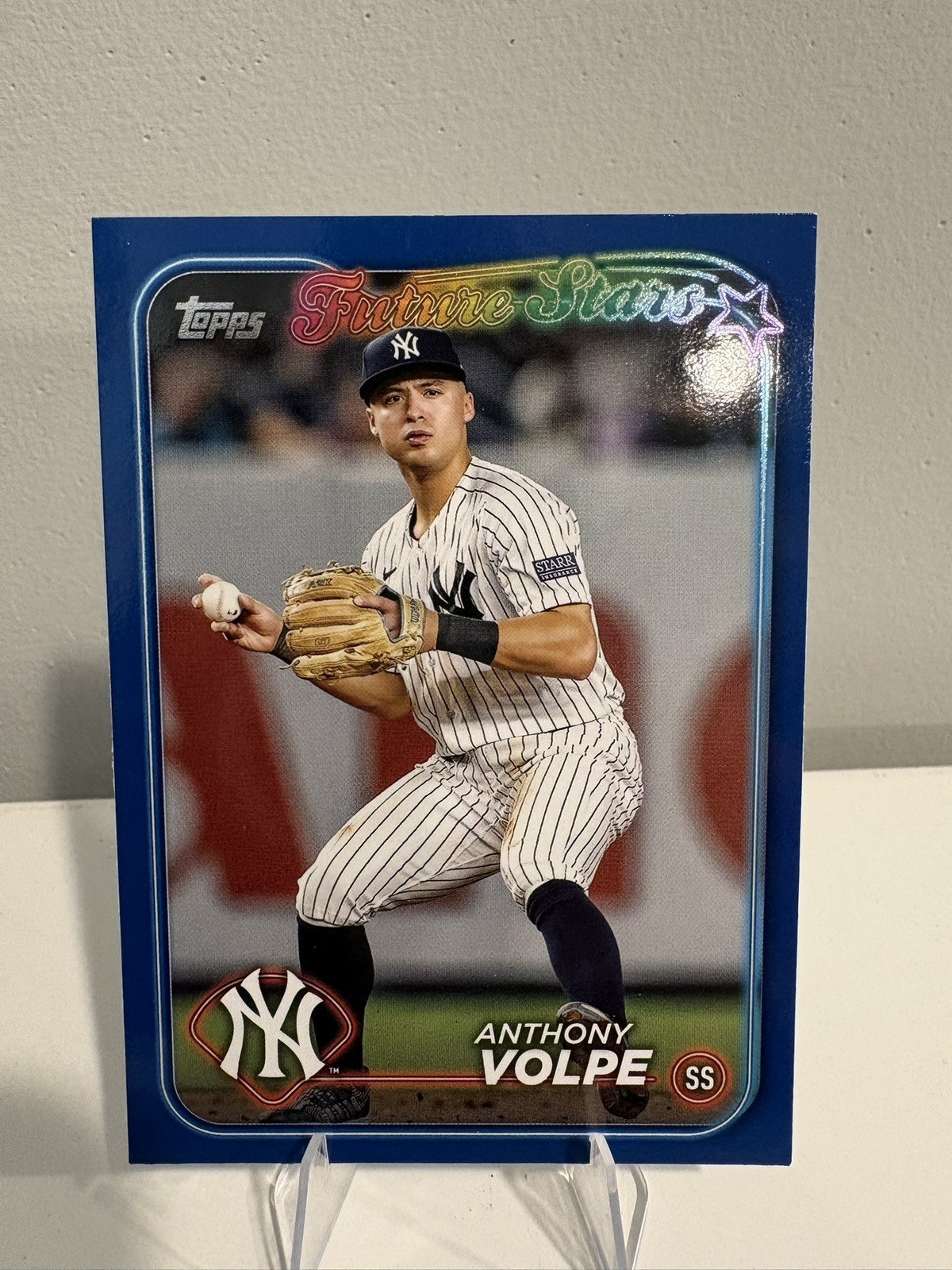 2024 Topps Anthony Volpe Future Stars Blue Border Parallel Yankees SS No.180